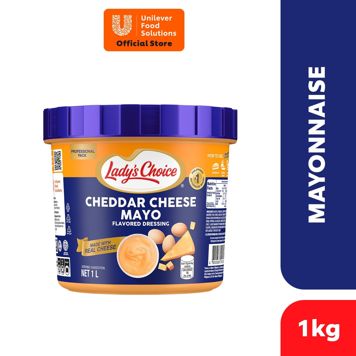 Lady's Choice Cheddar Cheese Mayo 1L